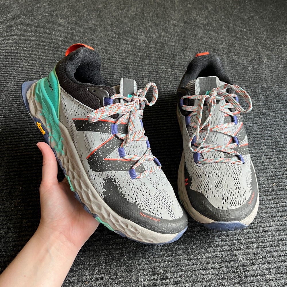 New Balance Fresh Foam Hierro v6 Women 11 Grey Teal Excellent Trail Running Shoe